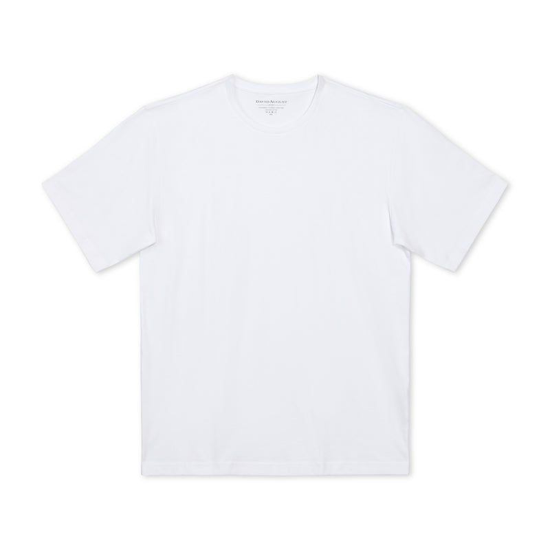 DAVID AUGUST PIMA COTTON CREW NECK T-SHIRT IN WHITE T-Shirts David August, Inc.   