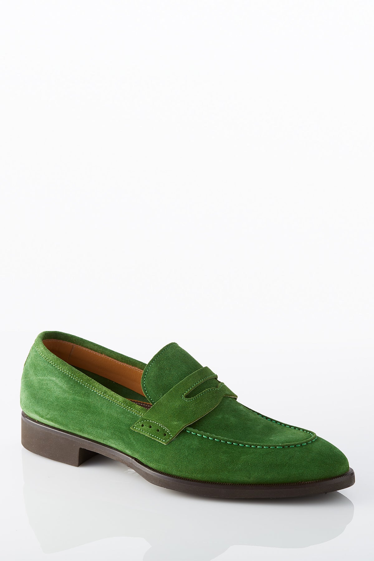 David August Suede Penny Loafer in Sport Green 10.5 David August Suede Penny Loafer in Sport Green 10.5