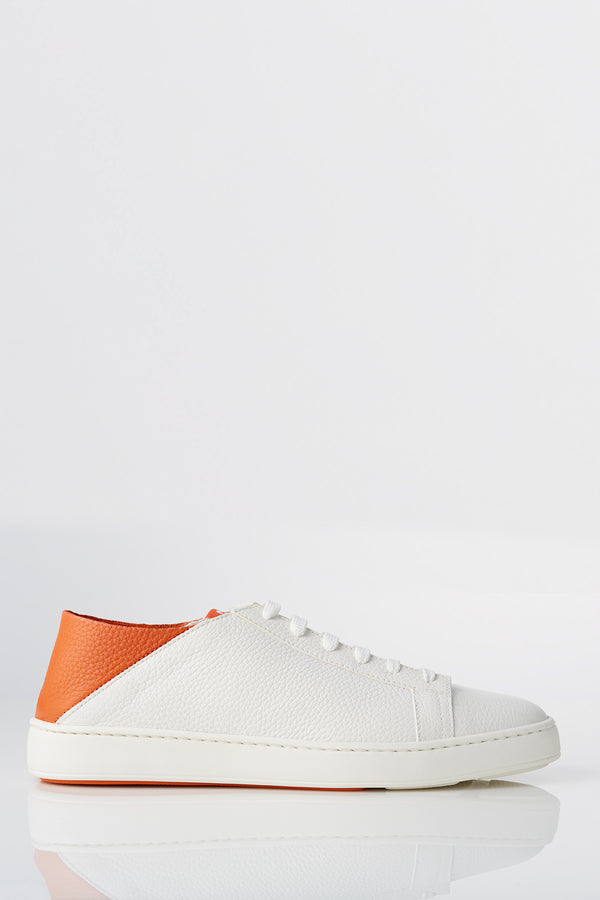 Santoni 999 Limited Edition Sneaker in White with Orange Shoes Santoni   