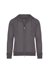 Wool Traveler Knit Zip-Front Hooded Sweater in Midnight Sweater David August, Inc. Small Heathered Shark 