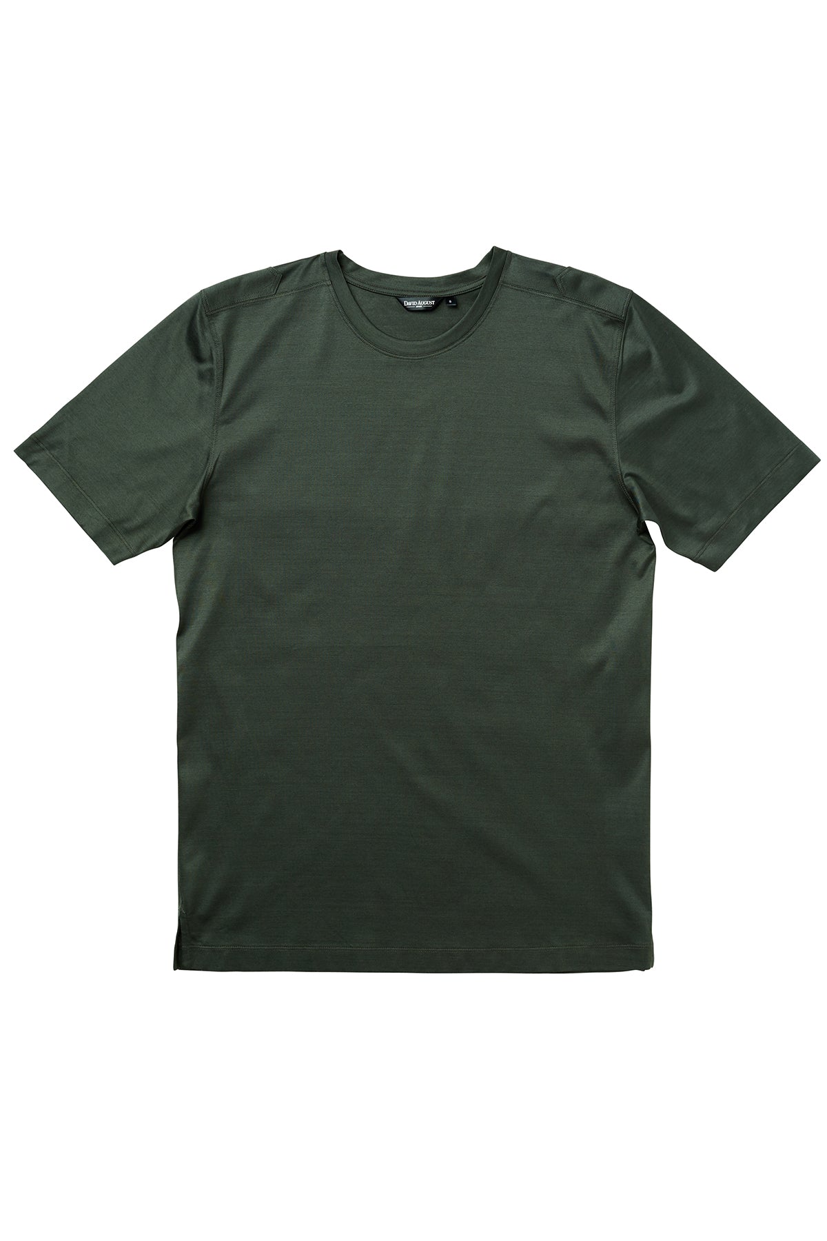 David August Luxury Mercerized Cotton T-Shirt Crew Neck in Olive