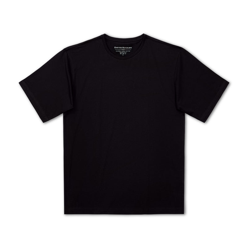 DAVID AUGUST PIMA COTTON CREW NECK T-SHIRT IN BLACK – David August