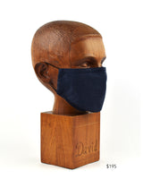 Premium Navy with Grey Subtle Check Cloth Face Mask - FM14 Face Mask David August, Inc.   