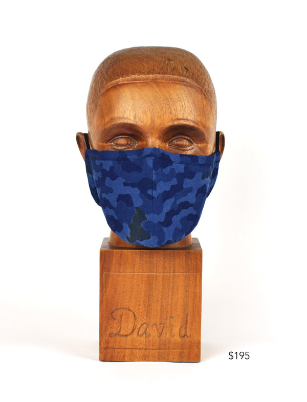 Premium Navy Camo Cloth Face Mask - FM02 Face Mask David August, Inc.   