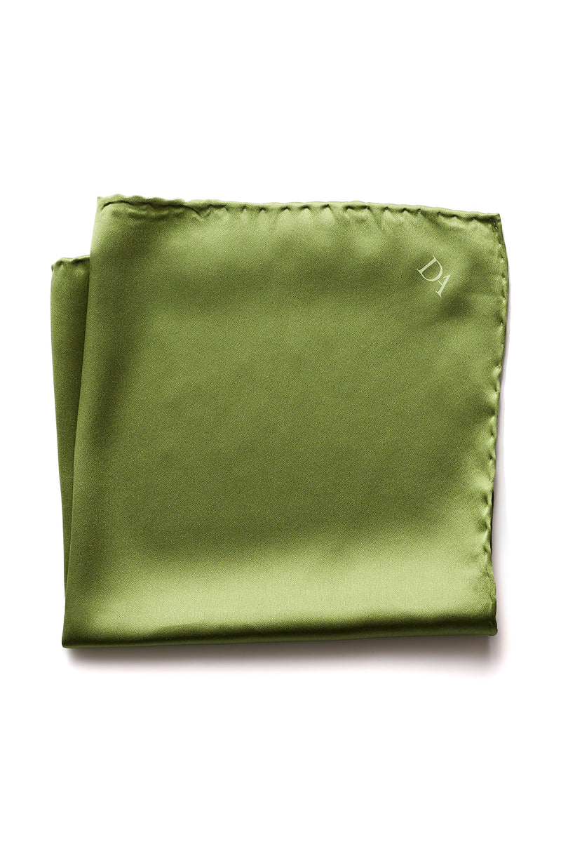 David August Solid Chartreuse Green Italian Silk Pocket Square Pocket Square David August, Inc.   
