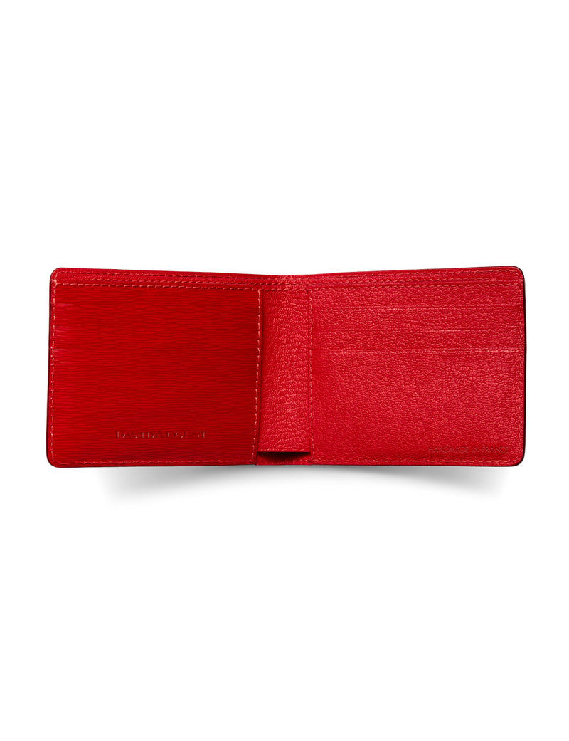 David August Luxury Genuine Épi Leather Bi-Fold Wallet Wallets David August, Inc. Red  