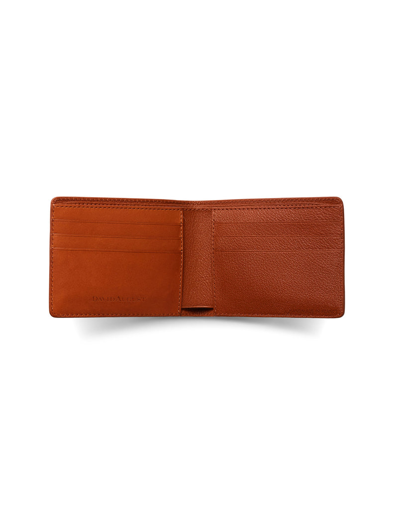 David August Luxury Genuine Vintage Calfskin Leather Bi-Fold Wallet Wallets David August, Inc. Brown  