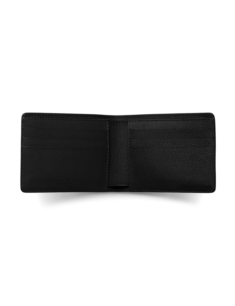 David August Luxury Genuine Vintage Calfskin Leather Bi-Fold Wallet Wallets David August, Inc. Black  