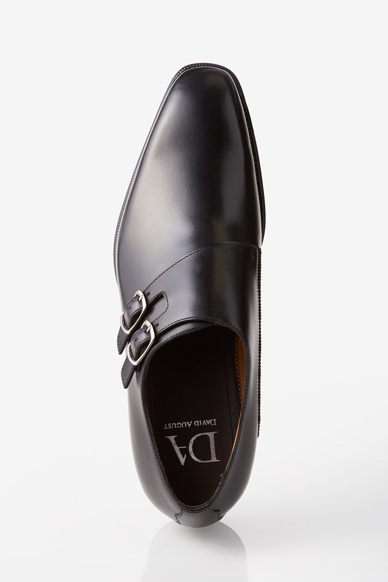 David August Leather Double Monk-strap Shoes in Black Shoes David August, Inc.   
