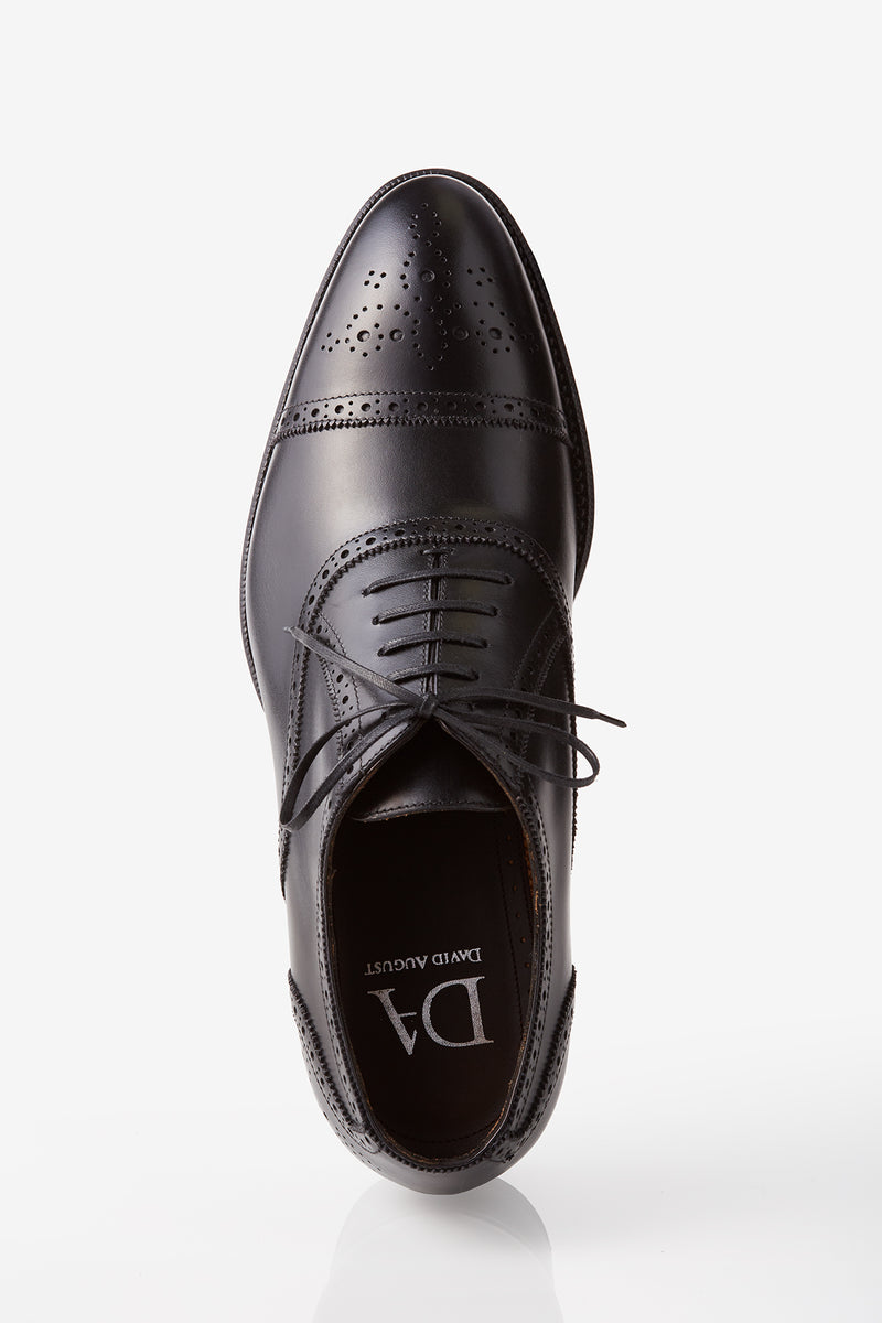 David August Leather Brogue Oxford in Black Shoes David August, Inc.   
