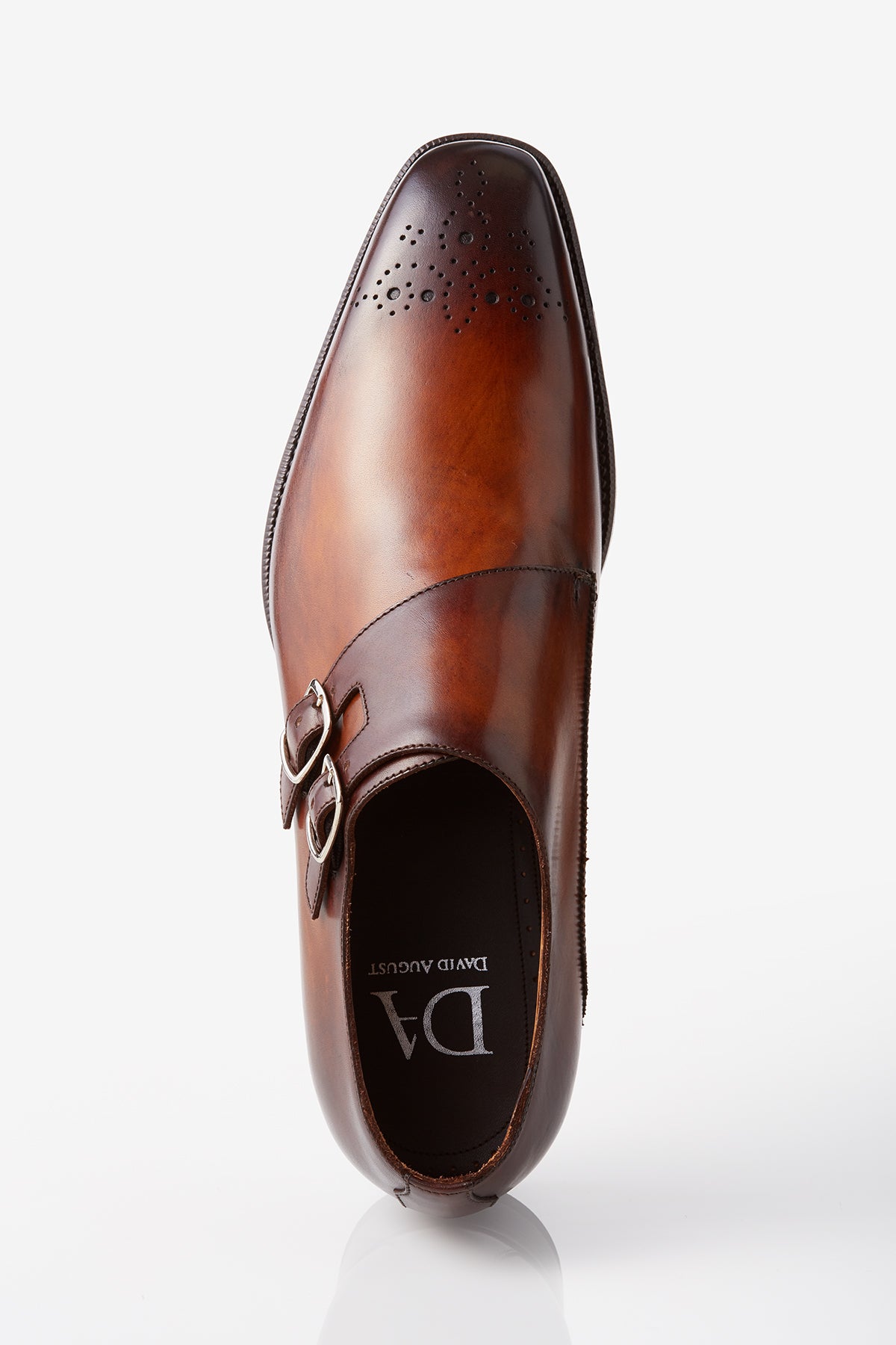 David August Leather Double Monk-strap Shoes in Whiskey Brown 12 David August Leather Double Monk-strap Shoes in Whiskey Brown 12