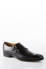 David August Leather Double Monk-strap Shoes in Black Shoes David August, Inc.   