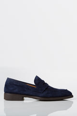 David August Suede Penny Loafer in Cosmos Blue Shoes David August, Inc.   