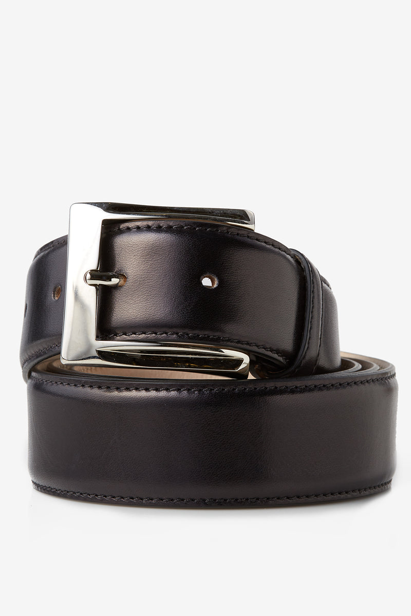 Genuine Italian Calfskin Leather Belt in Black Belts David August, Inc.   