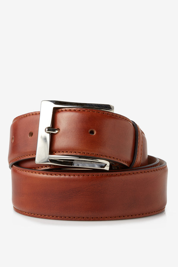 Genuine Italian Calfskin Leather Belt in Whiskey Brown Belts David August, Inc.   