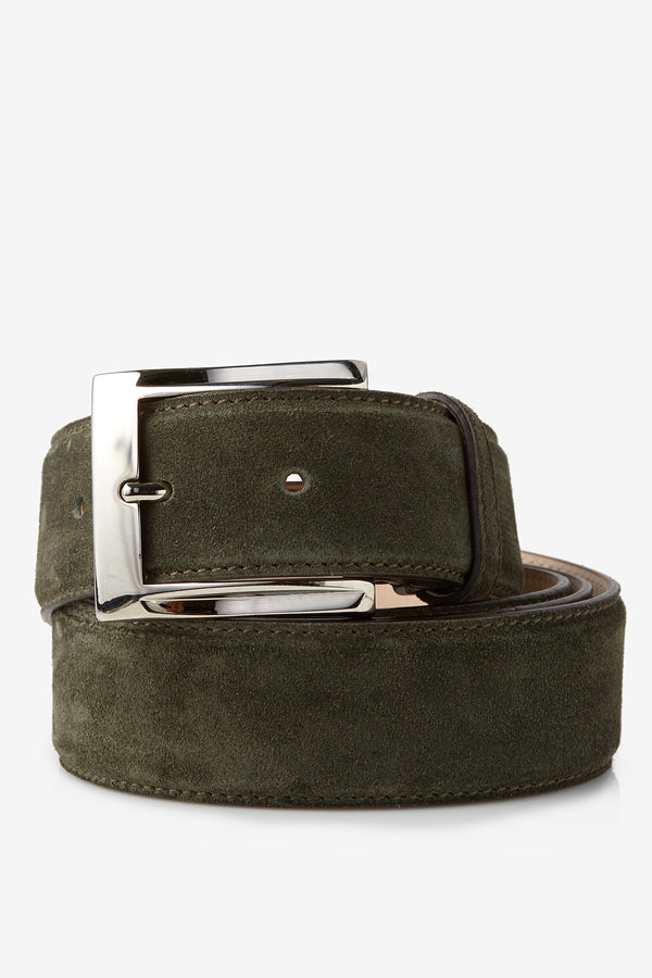 Genuine Velour Leather Belt in Loden Green Belts David August, Inc.   