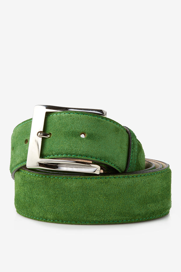 Genuine Velour Leather Belt in Sport Green Belts David August, Inc.   