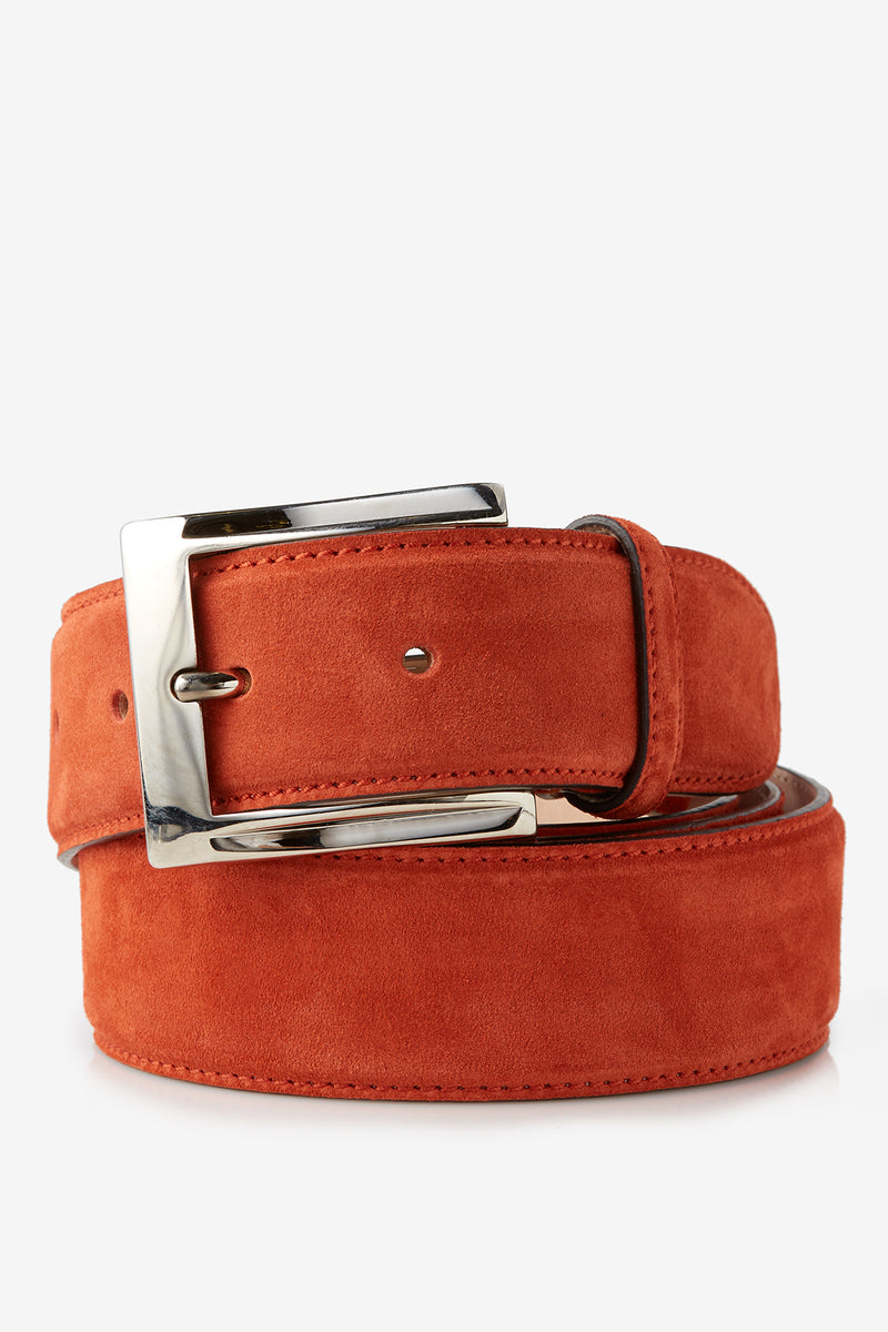 Genuine Velour Leather Belt in Orange Belts David August, Inc.   