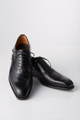 David August Leather Lace Up Cross Stitched Oxfords in Black Shoes David August, Inc.   