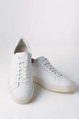 Santoni Leather Low-Top Sneaker in White Shoes Santoni   