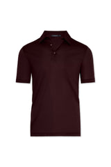 Luxury Mercerized Cotton Polo in Vino Rosso  David August, Inc.   