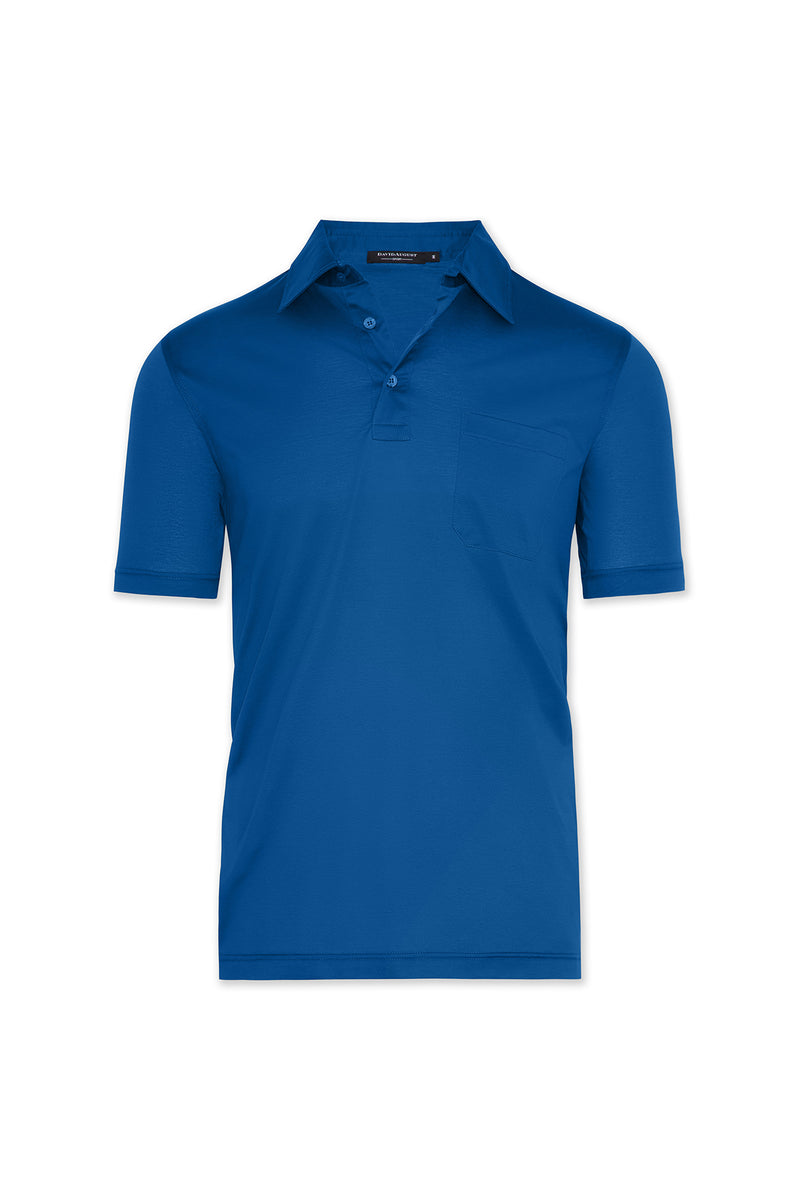 Luxury Mercerized Cotton Polo in Sea Blue  David August, Inc.   