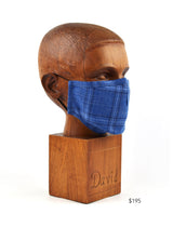Premium Blue Window-Plaid Cloth Face Mask - FM20 Face Mask David August, Inc.   
