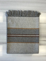 Cashmere Throw in Greys Stripe Blanket David August Cashmere   