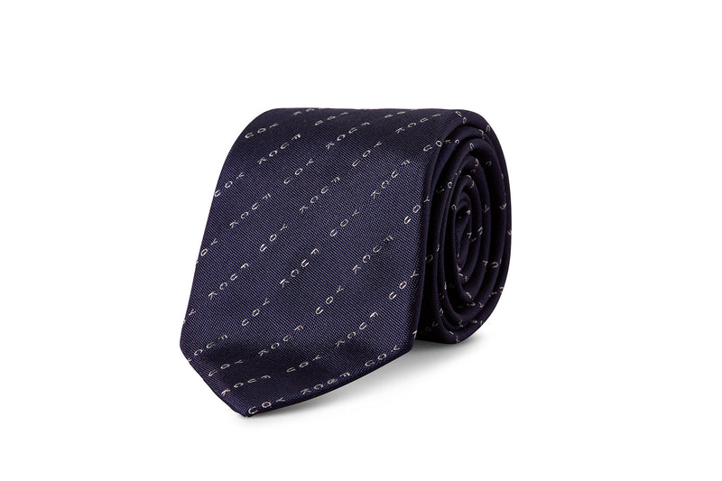 David August Exclusive Silk Woven Eff You Tie in Navy with White Pinstripe Ties David August, Inc.   