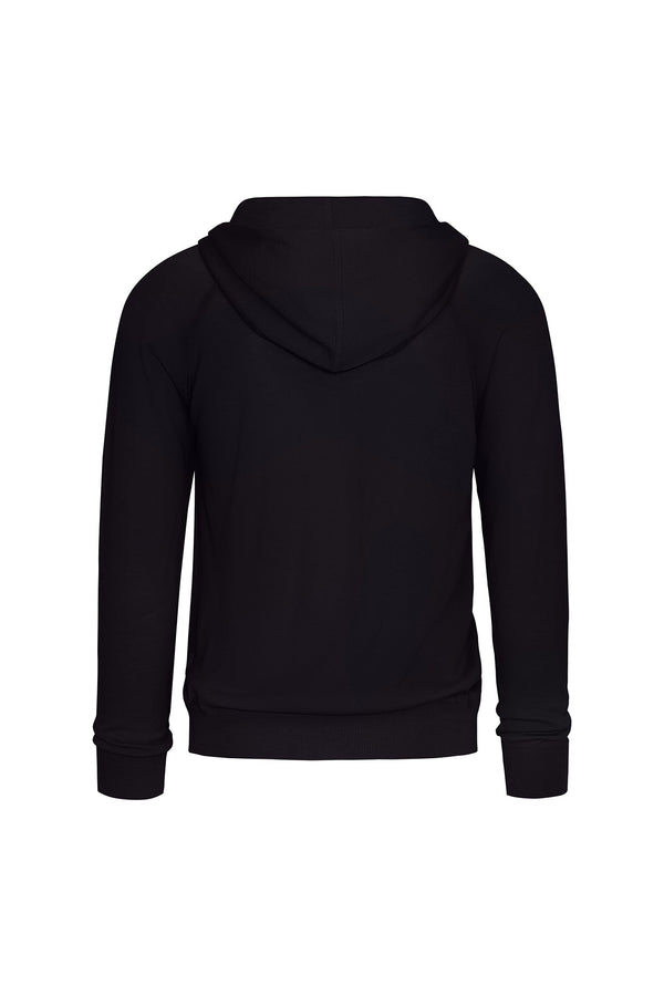 Wool Traveler Knit Zip-Front Hooded Sweater in Midnight Sweater David August, Inc.   