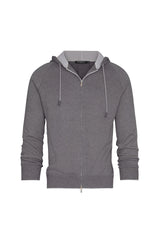 Cashmere-Blend Knit Hooded Sweater & Jogger in Almond Knitwear David August, Inc. Medium Medium Grey 