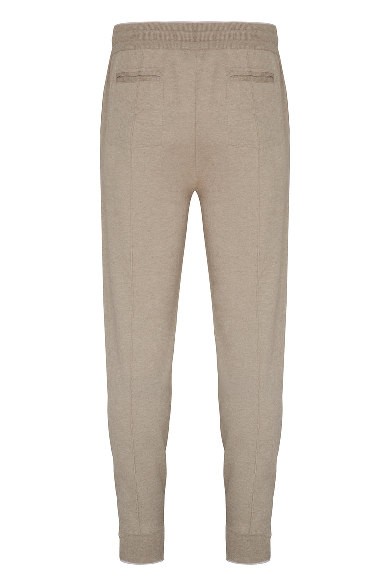 Cashmere-Blend Knit Hooded Sweater & Jogger in Almond Knitwear David August, Inc.   