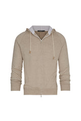 Cashmere-Blend Knit Hooded Sweater & Jogger in Almond Knitwear David August, Inc. Medium Almond 