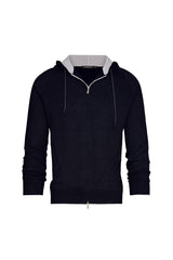 Cashmere-Blend Knit Hooded Sweater & Jogger in Navy Knitwear David August, Inc. Medium Navy 