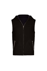 Reversible Nylon and Cotton Zip Vest in Black Sweater David August, Inc.   