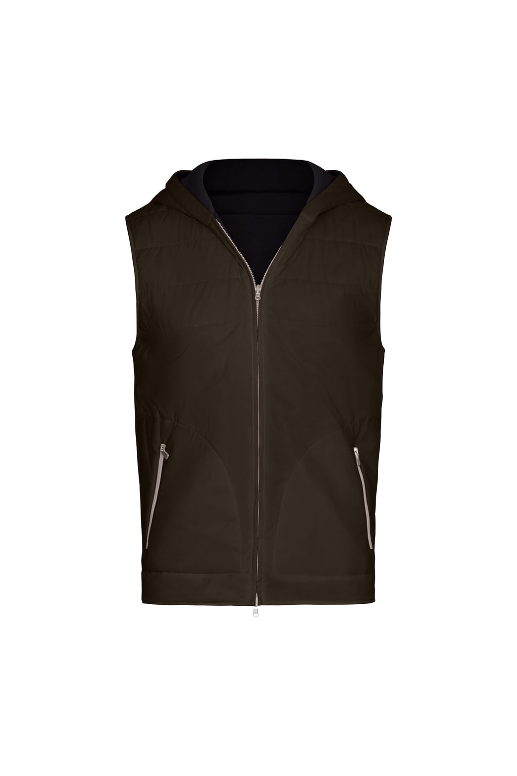 Reversible Nylon and Cotton Zip Vest in Charcoal – David August, Inc.