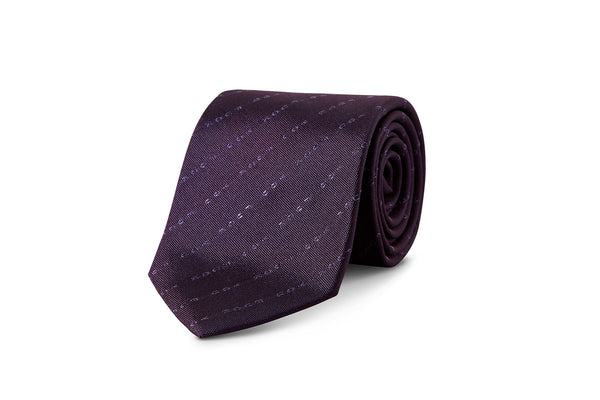 David August Exclusive Silk Woven Eff You Tie in Purple with Tonal Pinstripe Ties David August, Inc.   