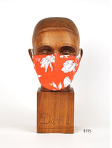Premium Orange Floral Cloth Face Mask - FM08 Face Mask David August, Inc.   