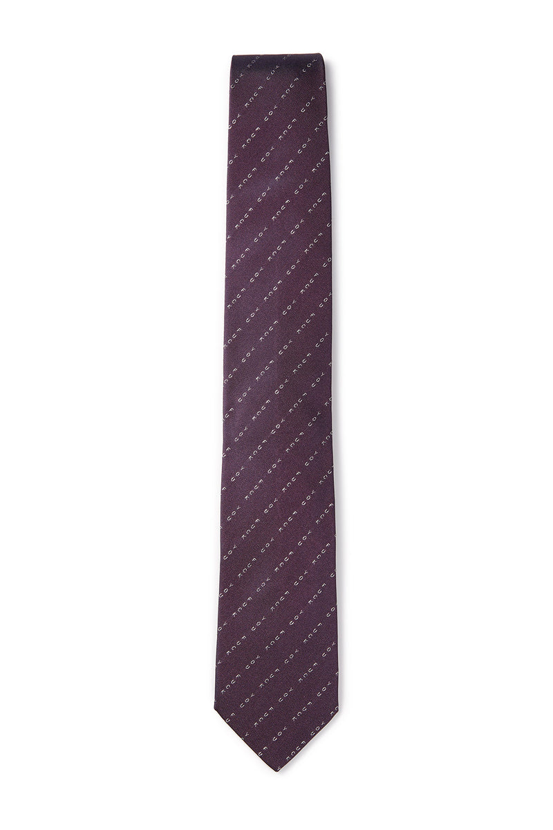 David August Exclusive Silk Woven Eff You Tie in Purple with White Pinstripe Ties David August, Inc.   