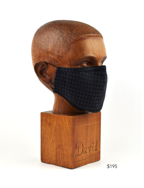 Premium Grey and Black Check Cloth Face Mask - FM17 Face Mask David August, Inc.   