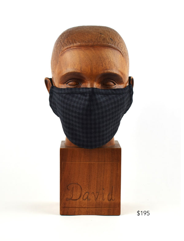 Premium Grey and Black Check Cloth Face Mask - FM17 Face Mask David August, Inc.   