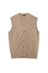 Silk Cashmere Buttoned Sweater Vest - Bamboo Sweater David August, Inc.   