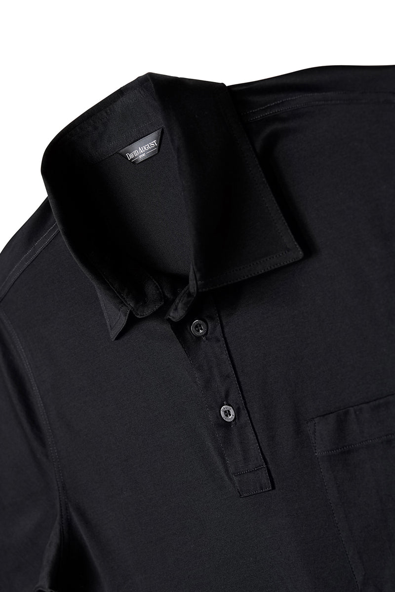 DAVID AUGUST | Luxury Mercerized Cotton Polo in Black David August, Inc. DAVID AUGUST | Luxury Mercerized Cotton Polo in Black David August, Inc.