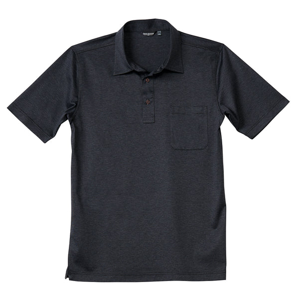Luxury Mercerized Cotton Polo in Heathered Charcoal Grey  David August, Inc.   