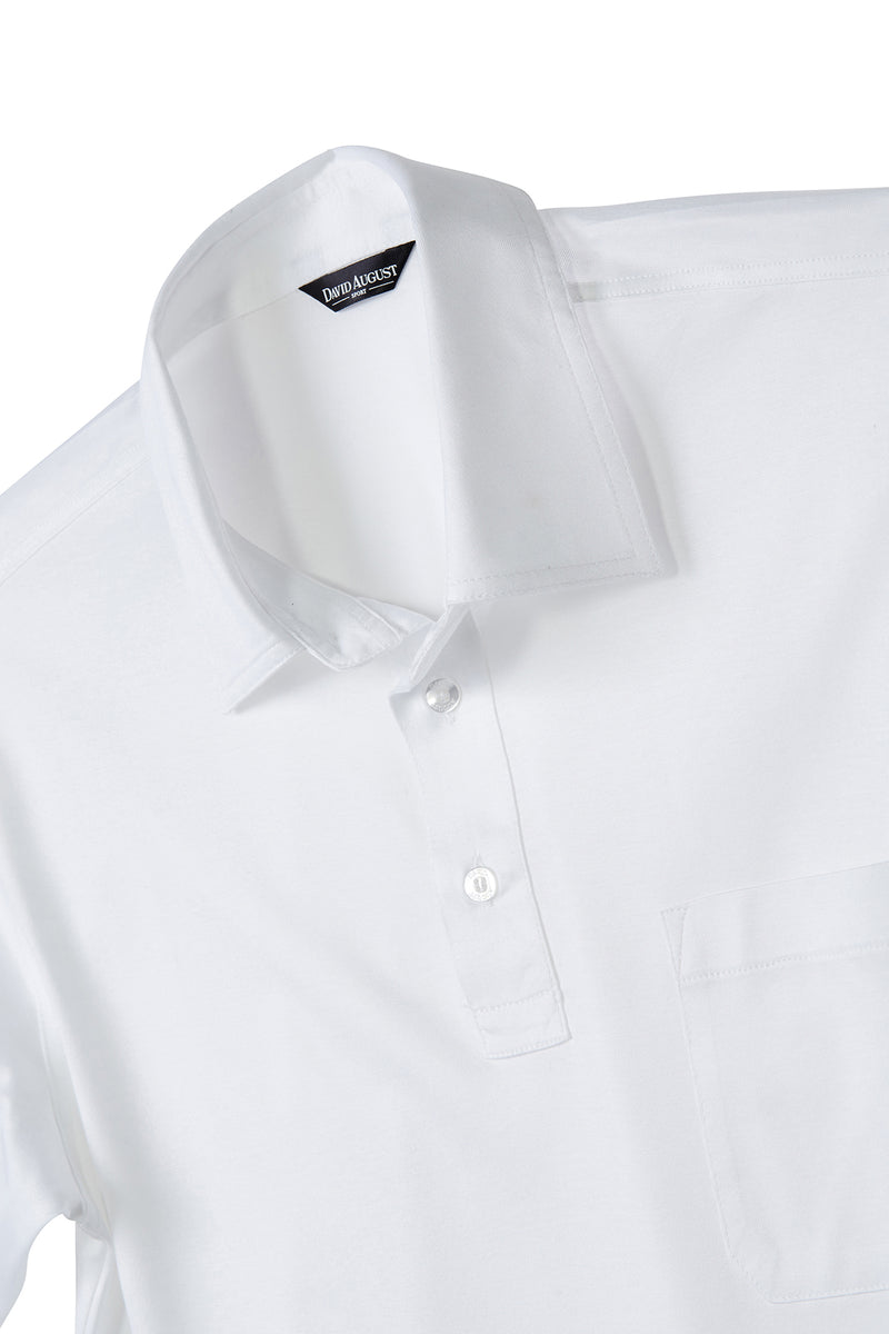 Luxury Mercerized Cotton Polo in White  David August, Inc.   