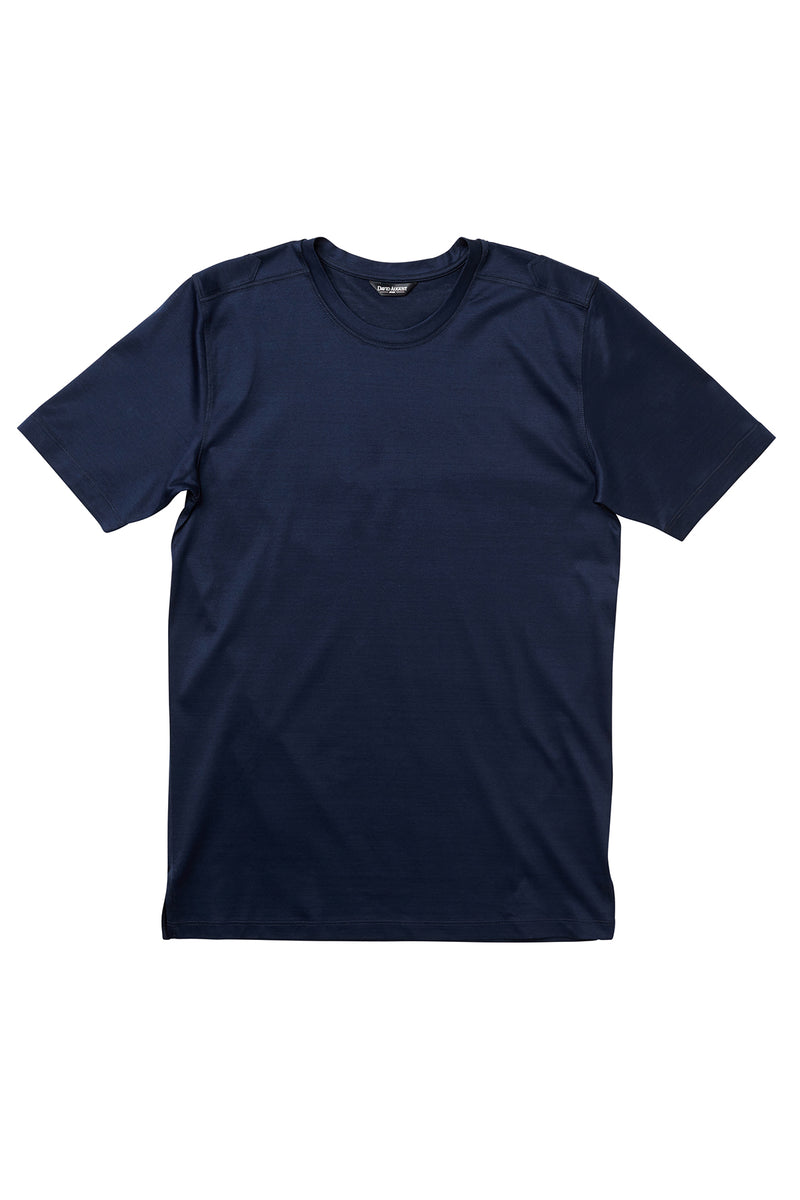 Luxury Mercerized Cotton T-Shirt Crew Neck in Navy  David August, Inc.   