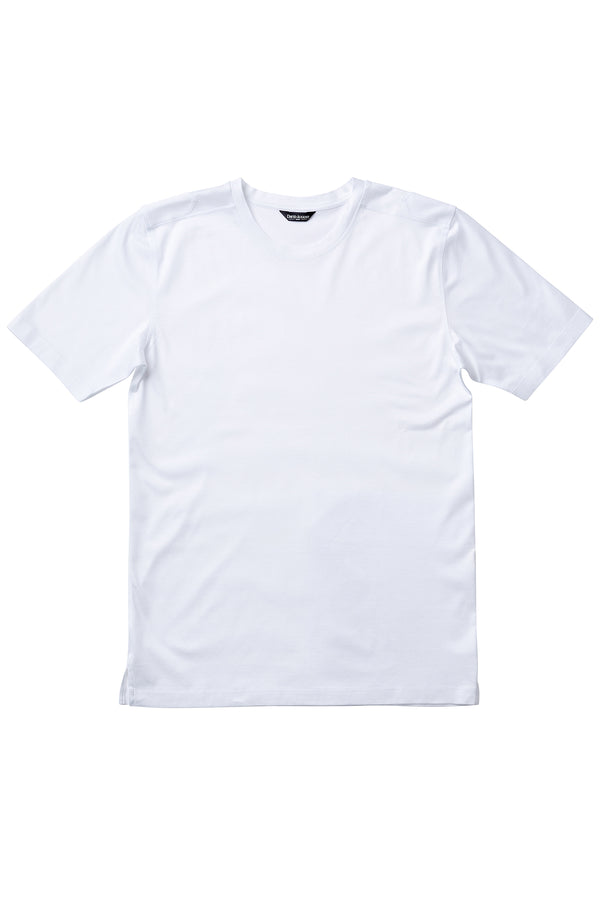 David August Mercerized Cotton T-Shirt Crew Neck White  David August, Inc.   