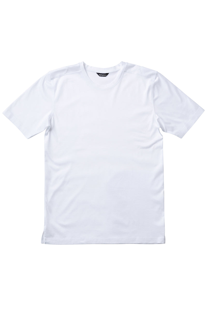 Luxury Mercerized Cotton T-Shirt Crew Neck in White  David August, Inc.   