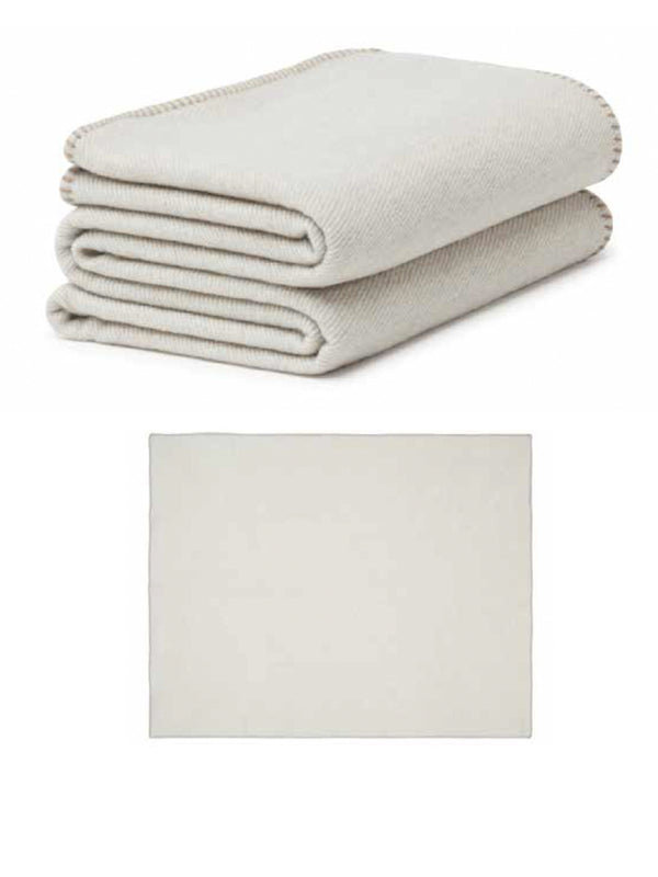 Cashmere Throw in Off-White Blanket David August Cashmere   