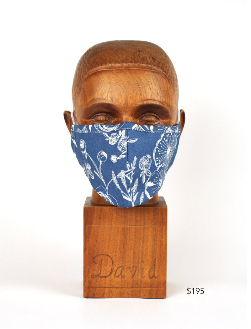Premium Blue Poppy Cloth Face Mask - FM07 Face Mask David August, Inc.   